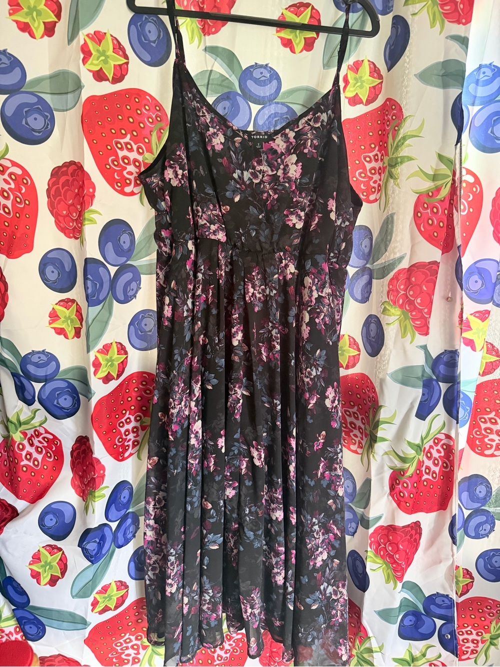 torrid Black Floral Midi Dress